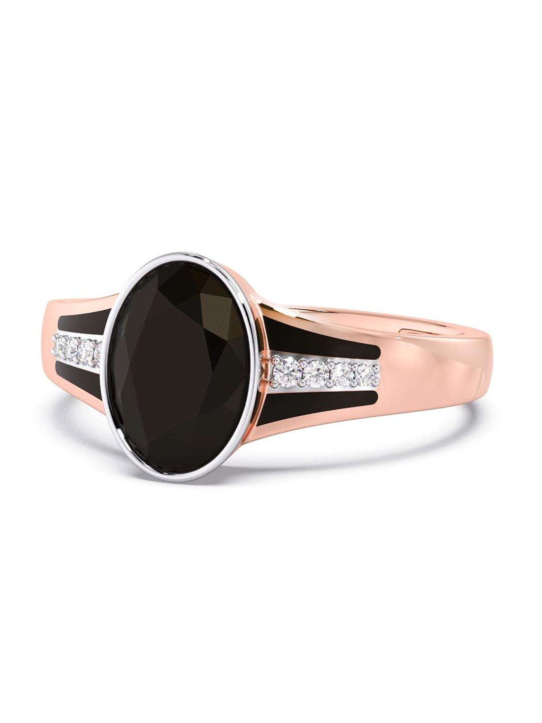 

CANDERE A KALYAN JEWELLERS COMPANY Men Diamond-Studded 14KT Rose Gold Ring - 4.07 g