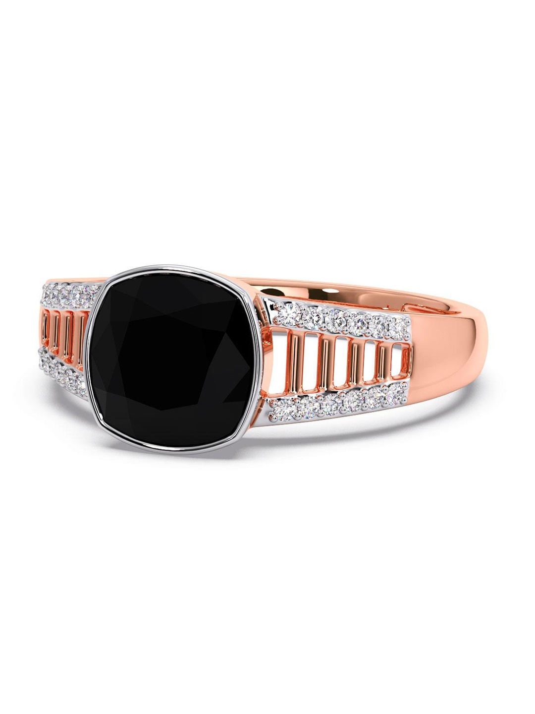 

CANDERE A KALYAN JEWELLERS COMPANY Men Diamond-Studded 18KT Rose Gold Ring - 4.34 gm