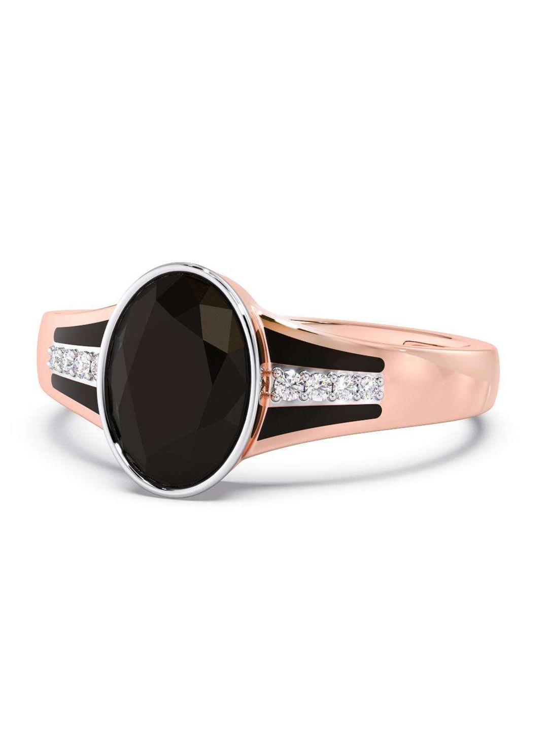 

CANDERE A KALYAN JEWELLERS COMPANY Men Diamond-Studded 14KT Rose Gold Ring - 3.88 gm