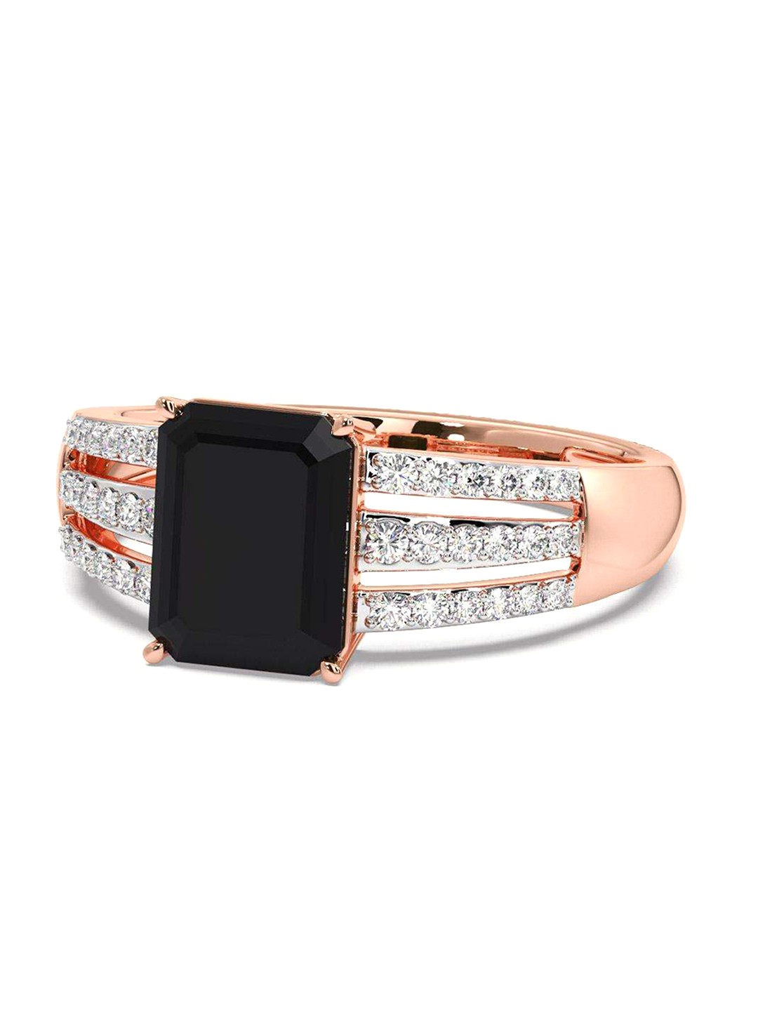 

CANDERE A KALYAN JEWELLERS COMPANY Men Diamond-Studded 18KT Rose Gold Ring - 4.32 gm