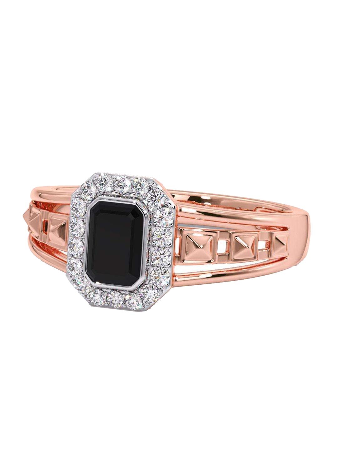

CANDERE A KALYAN JEWELLERS COMPANY Men Diamond-Studded 18KT Rose Gold Ring - 5.68 gm