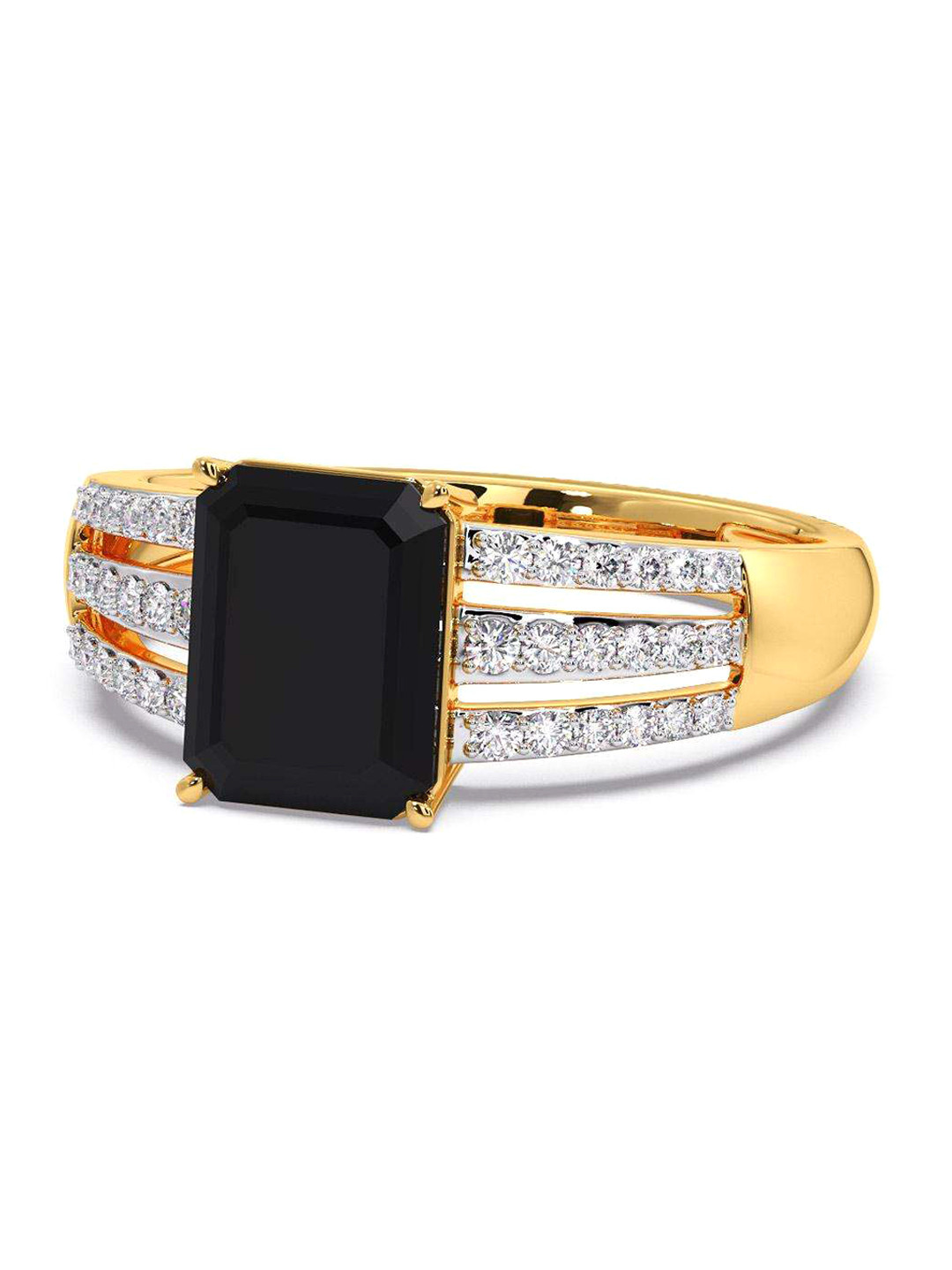 

CANDERE A KALYAN JEWELLERS COMPANY Men Diamond-Studded 14KT Gold Ring - 3.58 gm