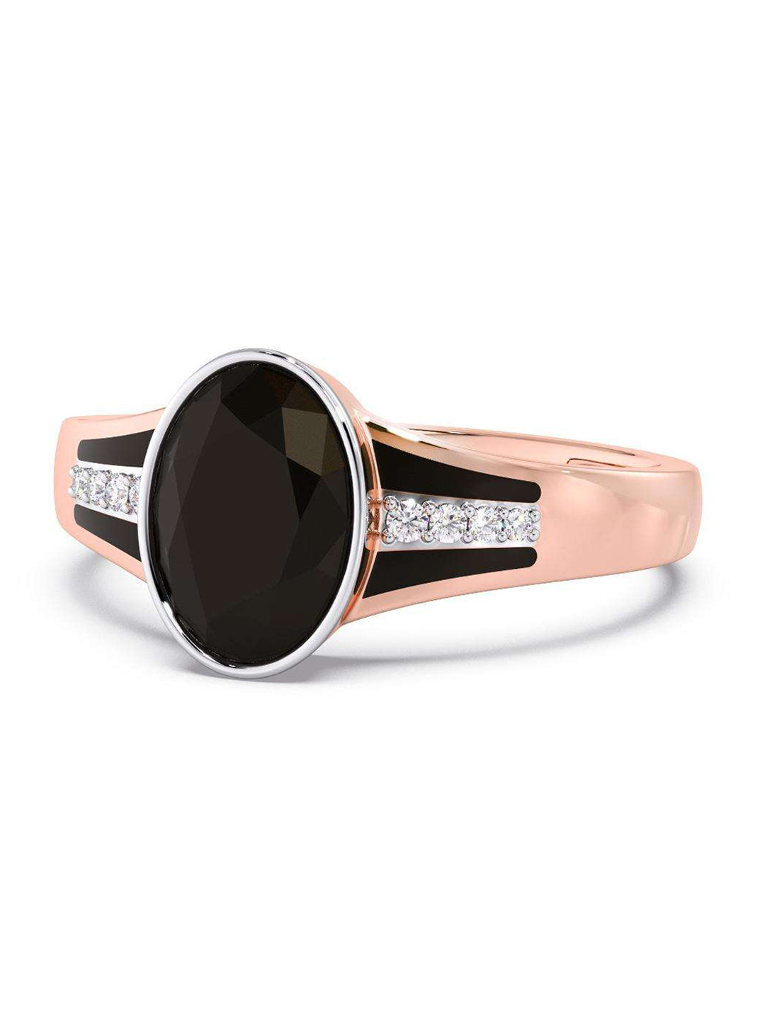 

CANDERE A KALYAN JEWELLERS COMPANY Men Diamond-Studded 14KT Rose Gold Ring - 4.19 gm