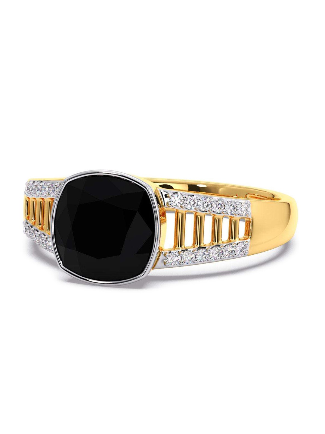 

CANDERE A KALYAN JEWELLERS COMPANY Men Diamond-Studded 14KT Gold Ring - 3.76 gm