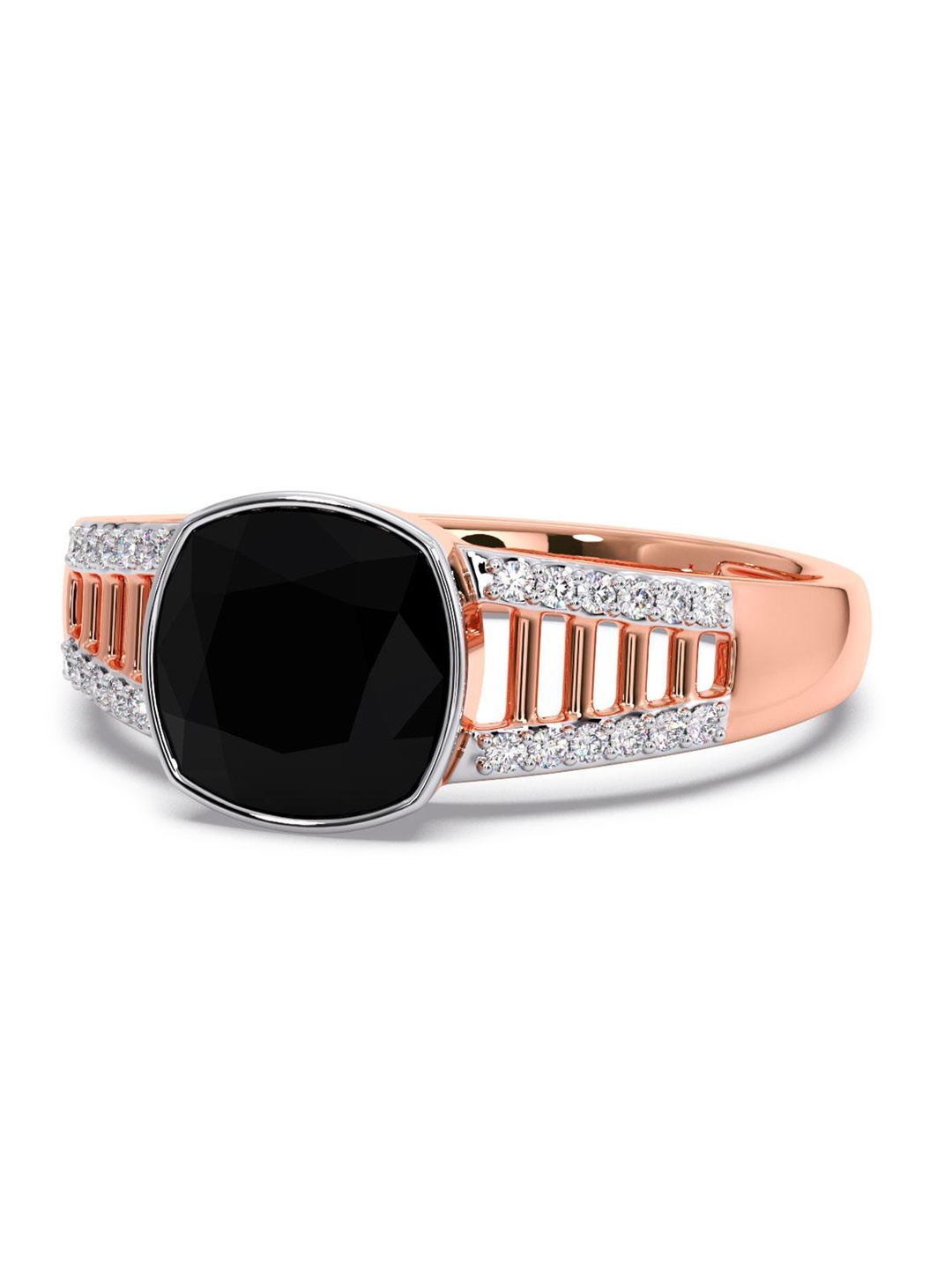 

CANDERE A KALYAN JEWELLERS COMPANY Men Diamond-Studded 14KT Rose Gold Ring - 3.4gm