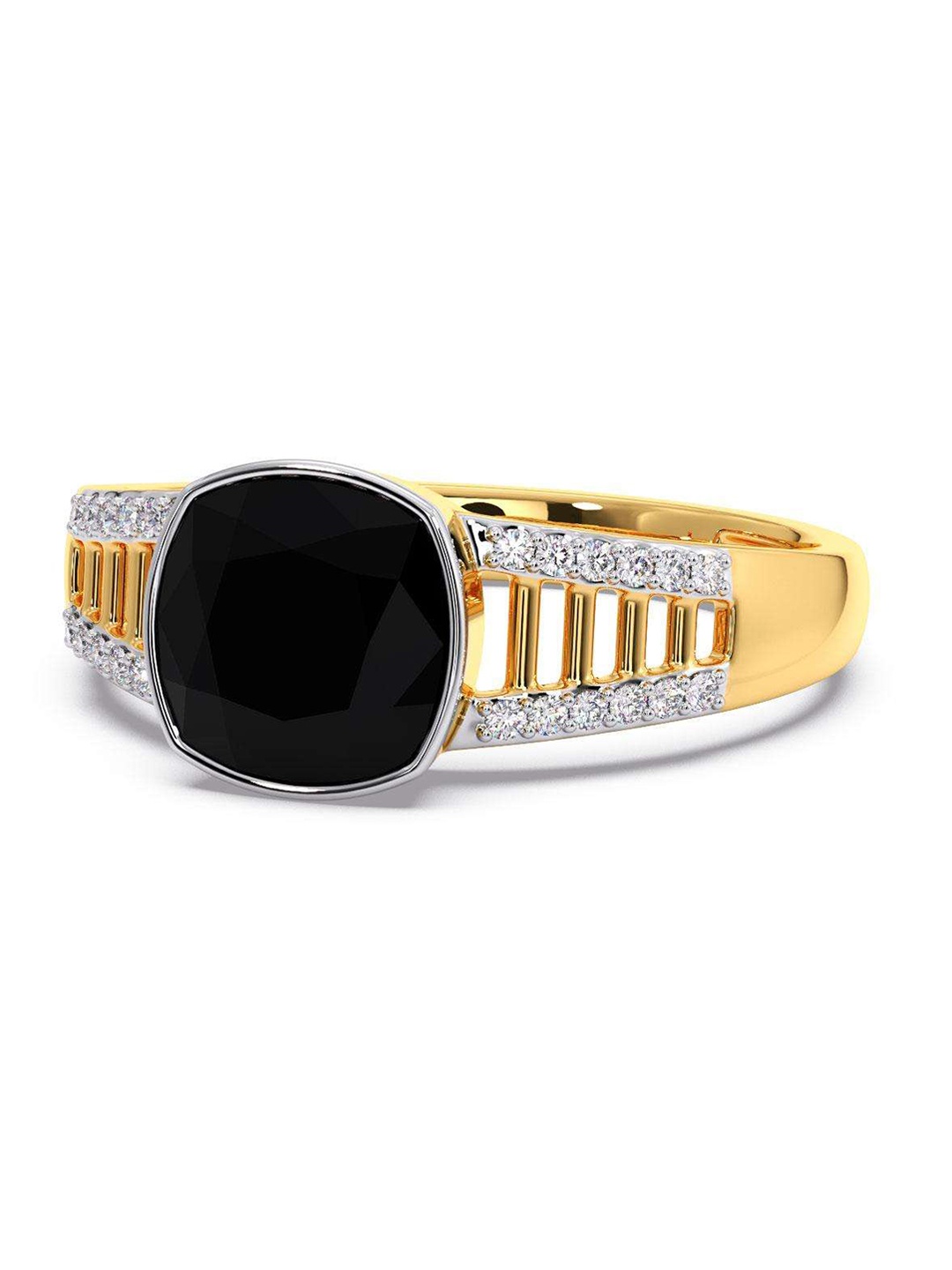 

CANDERE A KALYAN JEWELLERS COMPANY Men Diamond-Studded 14KT Gold Ring - 3.07 gm
