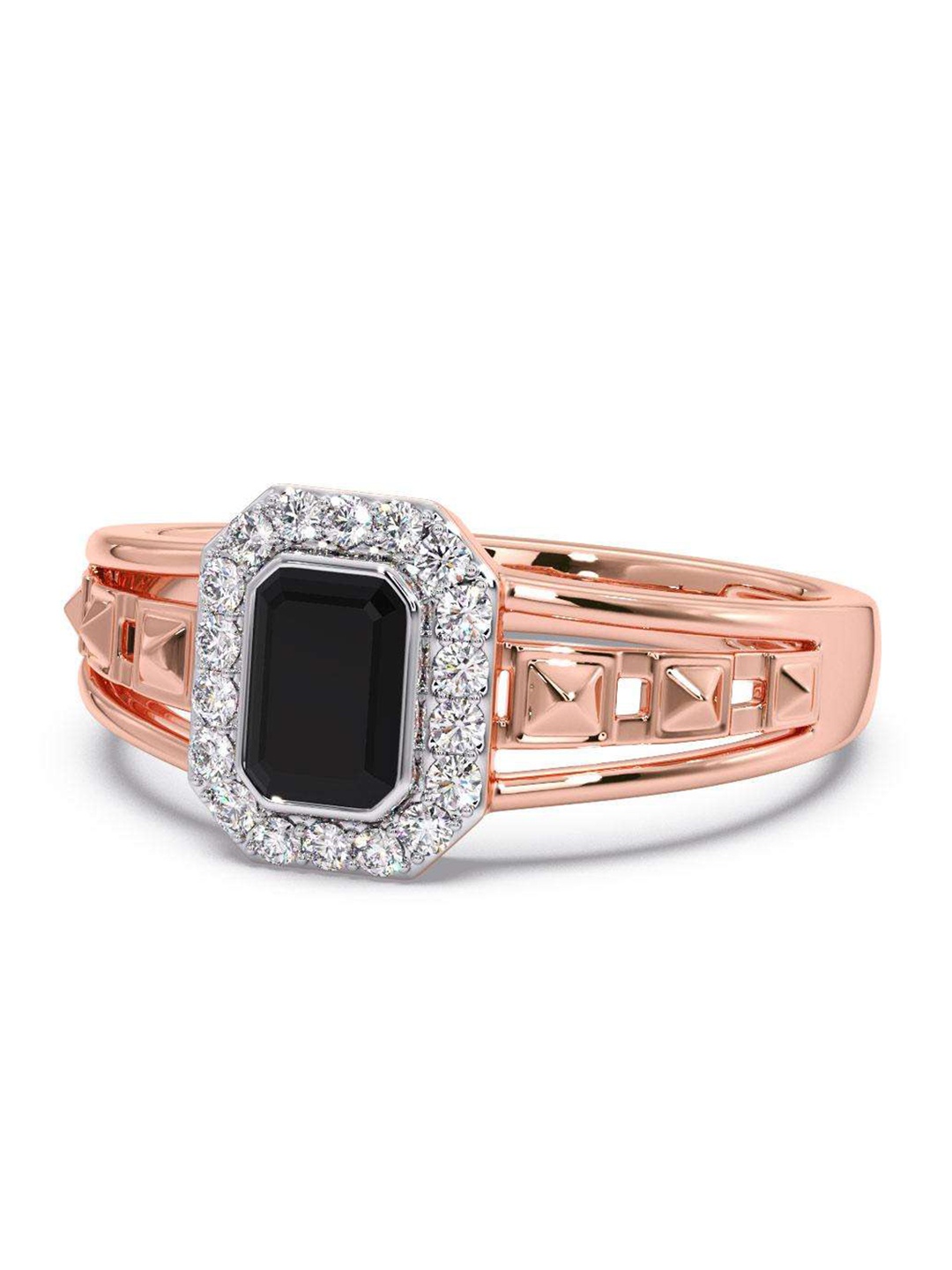 

CANDERE A KALYAN JEWELLERS COMPANY Men Diamond-Studded 14KT Rose Gold Ring - 4.73 gm