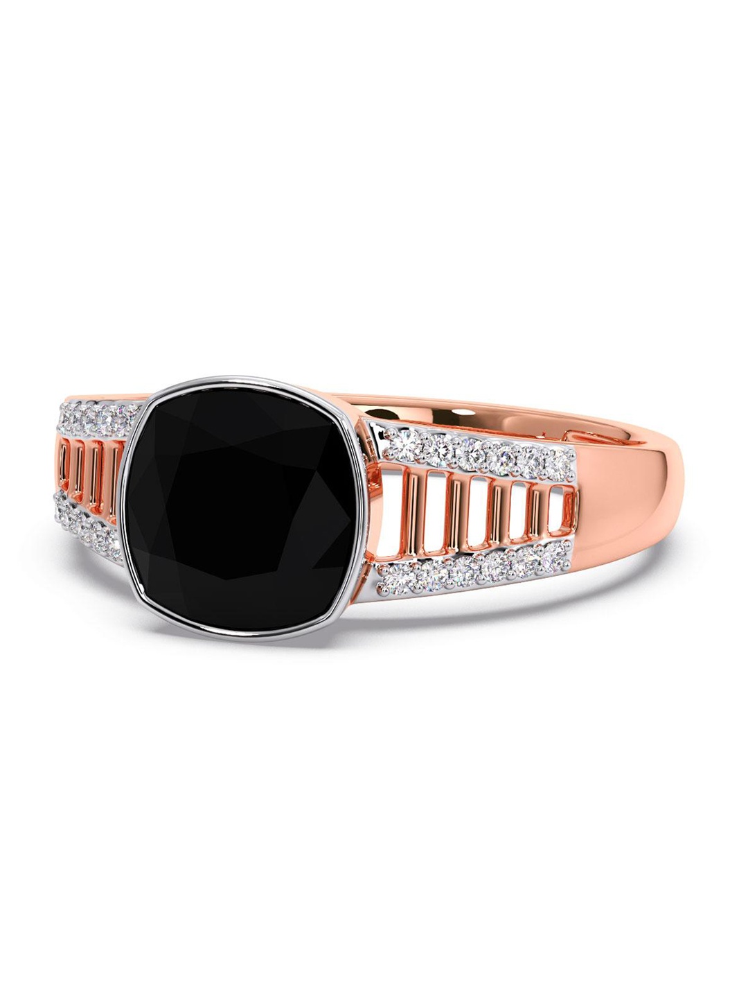 

CANDERE A KALYAN JEWELLERS COMPANY Men 18KT Rose Gold Diamond Finger Ring 4.5 g