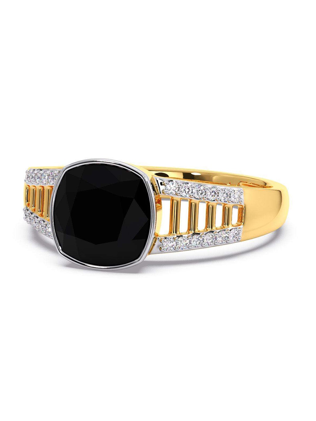 

CANDERE A KALYAN JEWELLERS COMPANY Men Diamond-Studded 14KT Gold Ring - 3.71 gm