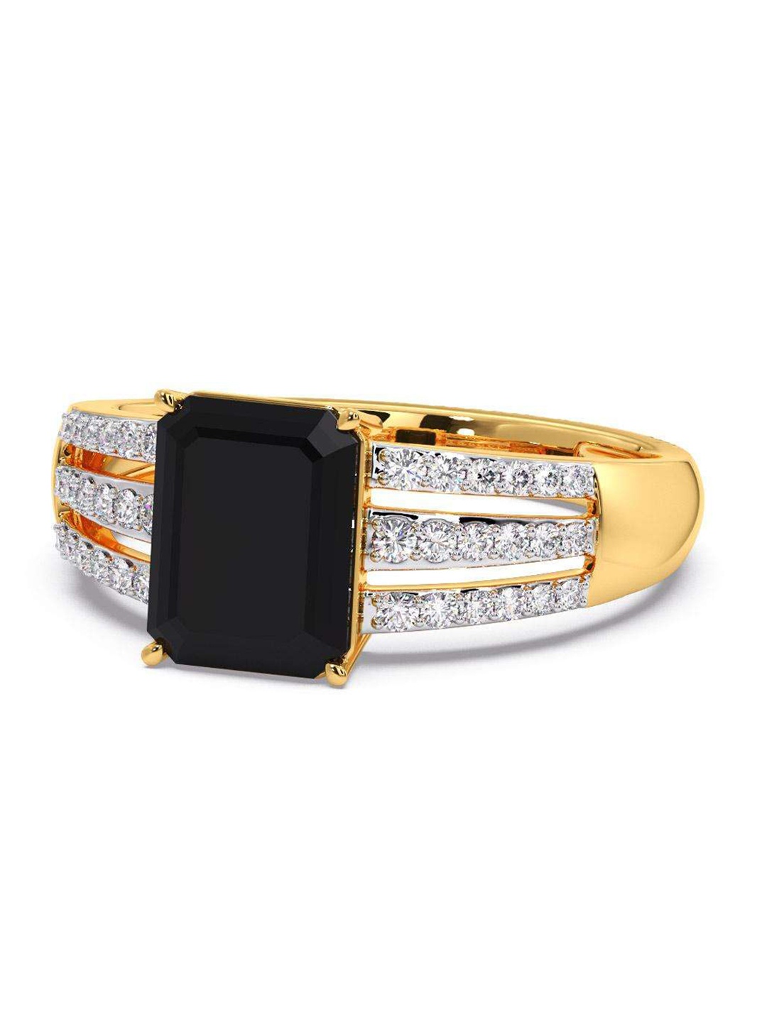 

CANDERE A KALYAN JEWELLERS COMPANY Men 18KT Gold Diamond Finger Ring 4.59 g