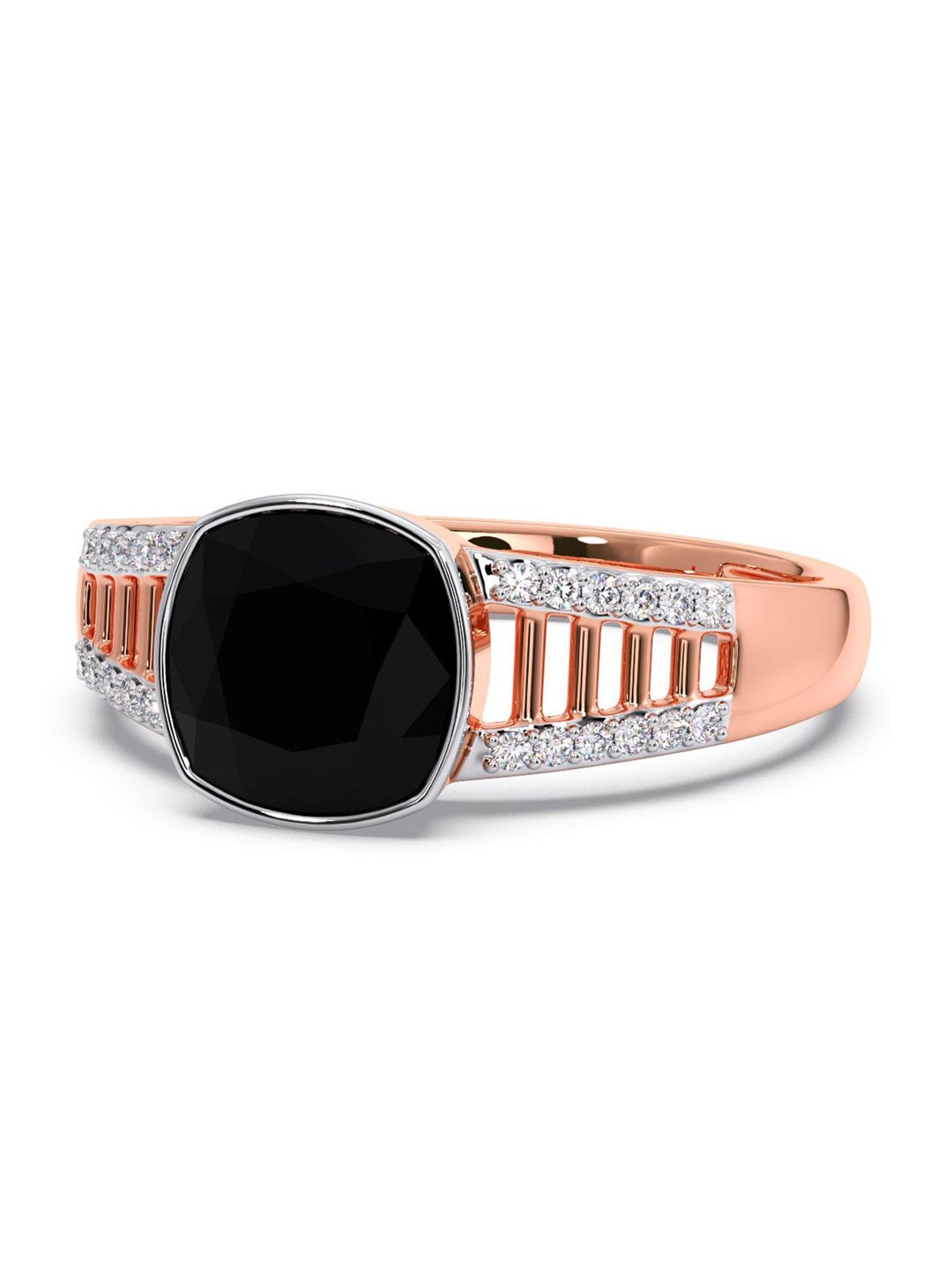 

CANDERE A KALYAN JEWELLERS COMPANY Men Diamond-Studded 18KT Rose Gold Ring - 3.83 g