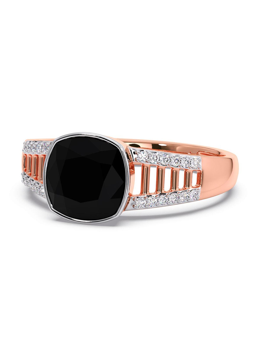 

CANDERE A KALYAN JEWELLERS COMPANY Men Diamond-Studded 14KT Rose Gold Ring - 4 g