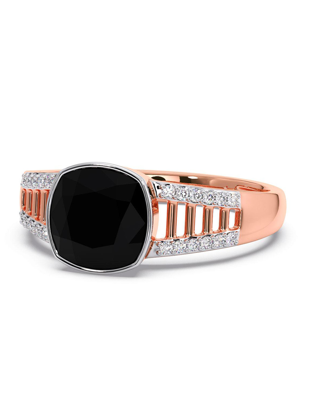 

CANDERE A KALYAN JEWELLERS COMPANY Men Diamond-Studded 18KT Rose Gold Ring - 3.77gm