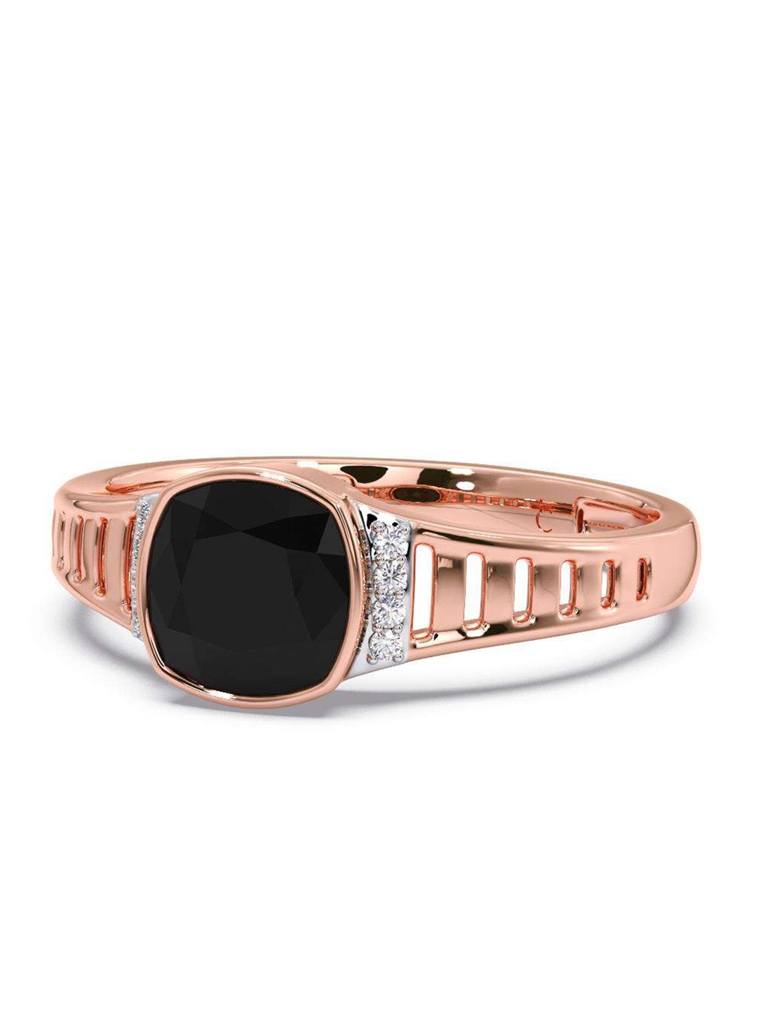 

CANDERE A KALYAN JEWELLERS COMPANY Men Diamond-Studded 18KT Rose Gold Ring - 3.93gm