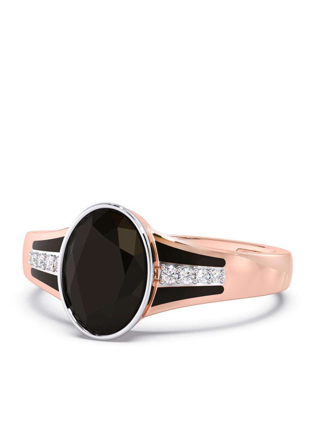 

CANDERE A KALYAN JEWELLERS COMPANY Men 18KT Rose Gold Diamond Finger Ring-4.4gm