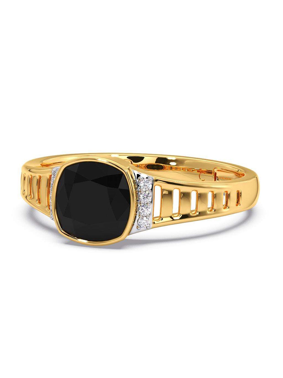 

CANDERE A KALYAN JEWELLERS COMPANY Men 14KT Gold Diamond Finger Ring 3.29 g