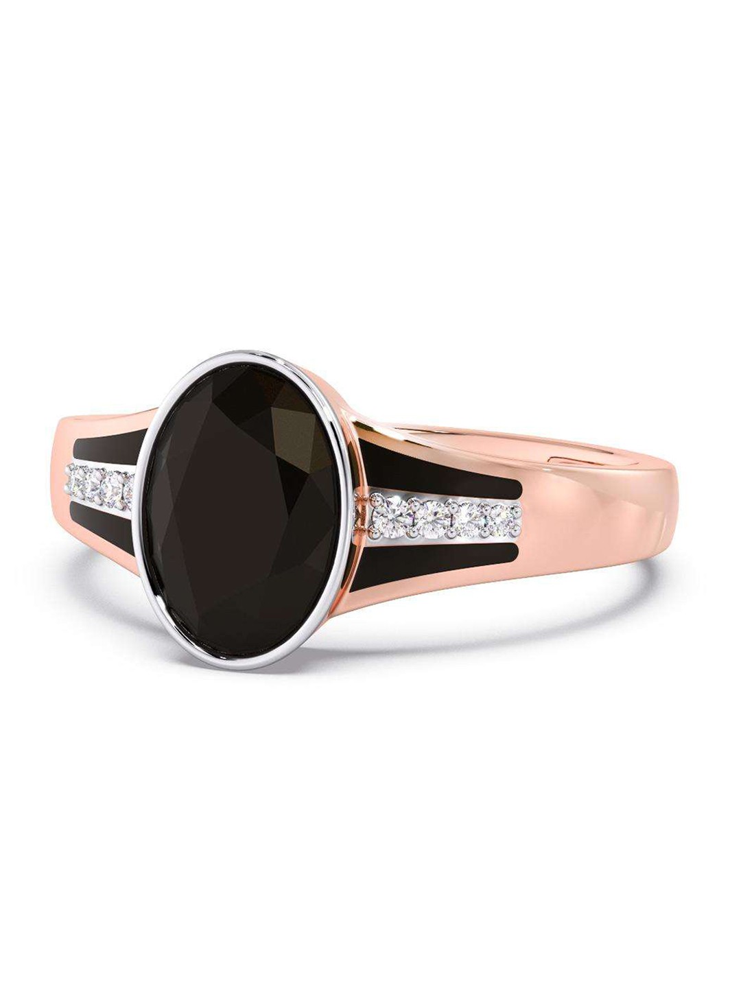 

CANDERE A KALYAN JEWELLERS COMPANY Men Diamond-Studded 14KT Rose Gold Ring - 3.74 gm