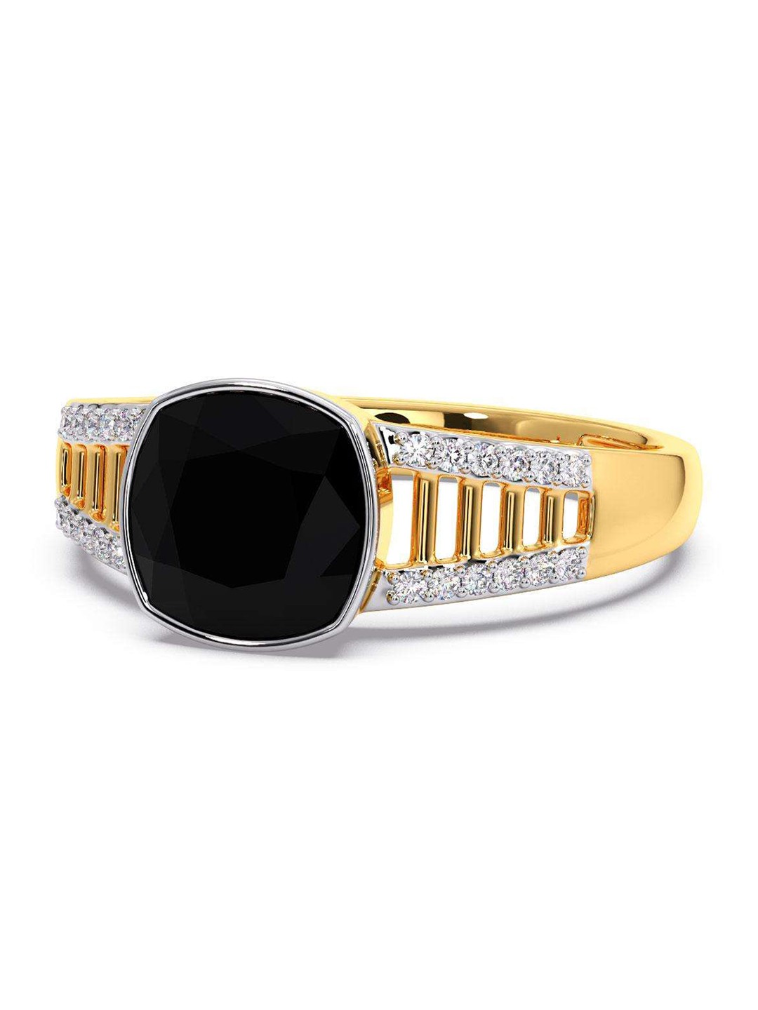 

CANDERE A KALYAN JEWELLERS COMPANY Men Diamond-Studded 14KT Gold Ring - 3.51 gm