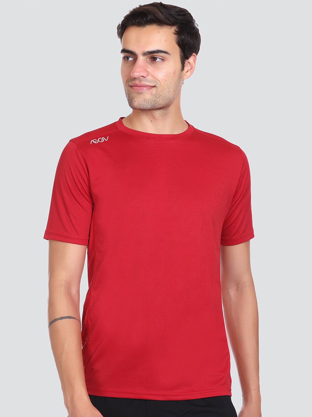 

AGON Round Neck Dri-Fit Sports T-shirt, Red