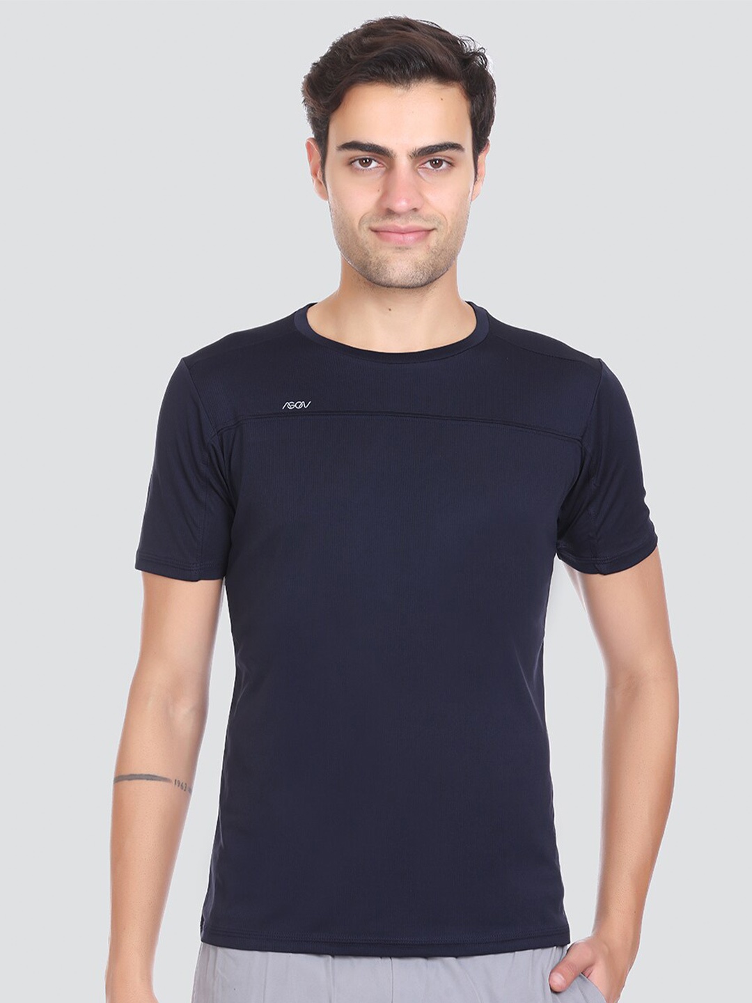 

AGON Round Neck Dri-Fit Sports T-shirt, Navy blue