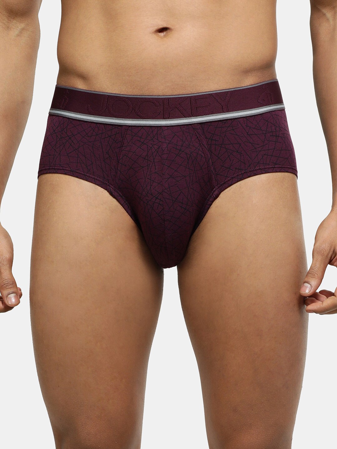 

Jockey Men Printed Mid-Rise Anti Microbial Basic Briefs, Purple