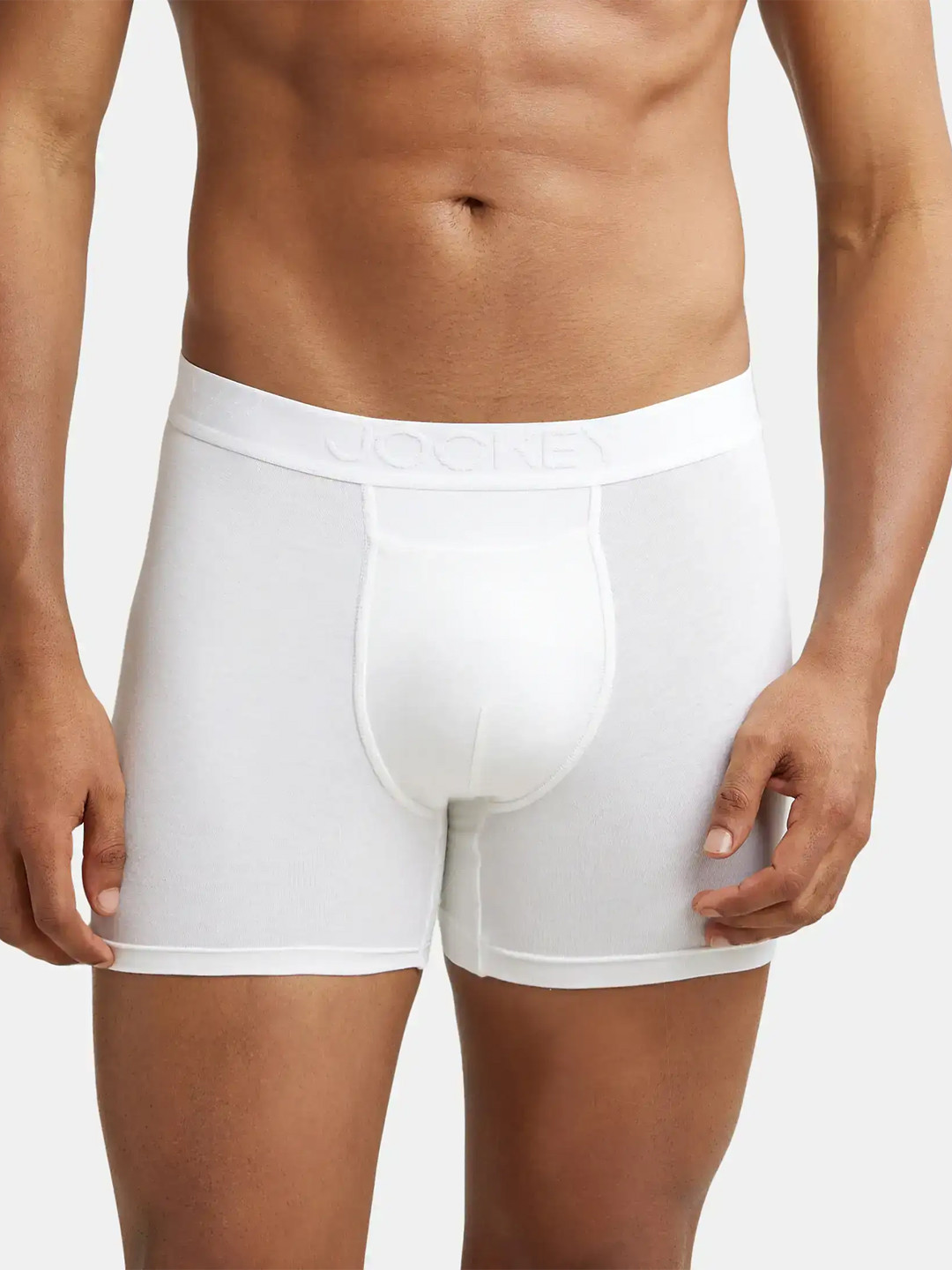 

Jockey Tencel Micro Modal Solid Boxer Brief with Internal Breathable Mesh-IC52, White