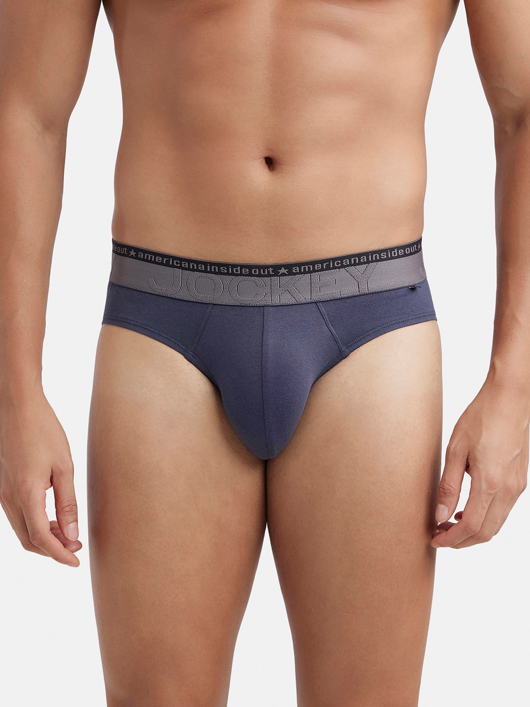 

Jockey Super Combed Cotton Stretch Solid Brief with Ultrasoft Waistband-US59, Grey