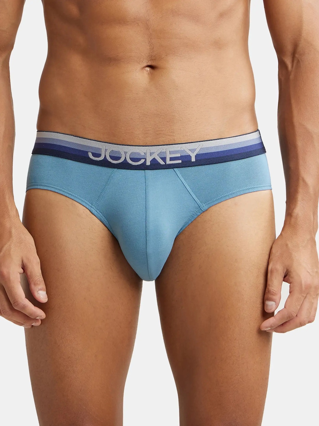 

Jockey Super Combed Cotton Stretch Solid Brief with Ultrasoft Waistband-US07, Blue