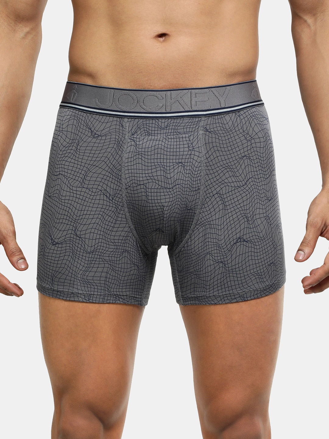

Jockey Men Printed Anti-Microbial Boxer-Style Brief HG32-0105-GNMPR, Grey