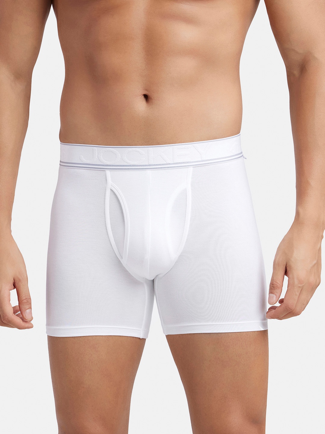 

Jockey Stretchable Boxer Brief with Natural StayFresh Properties-HG17, White