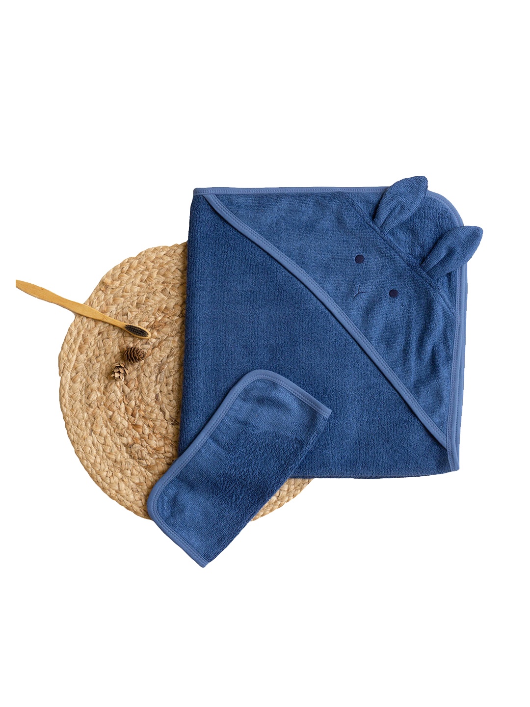 

cocoon care Infant Hooded Towel Set, Navy blue