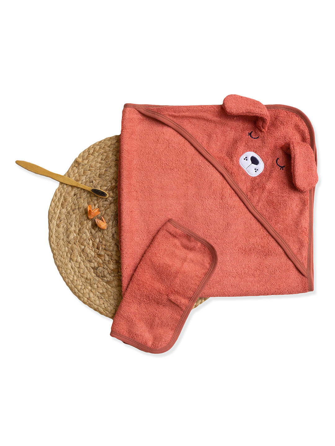 

cocoon care Infant Hooded Towel Set, Rust