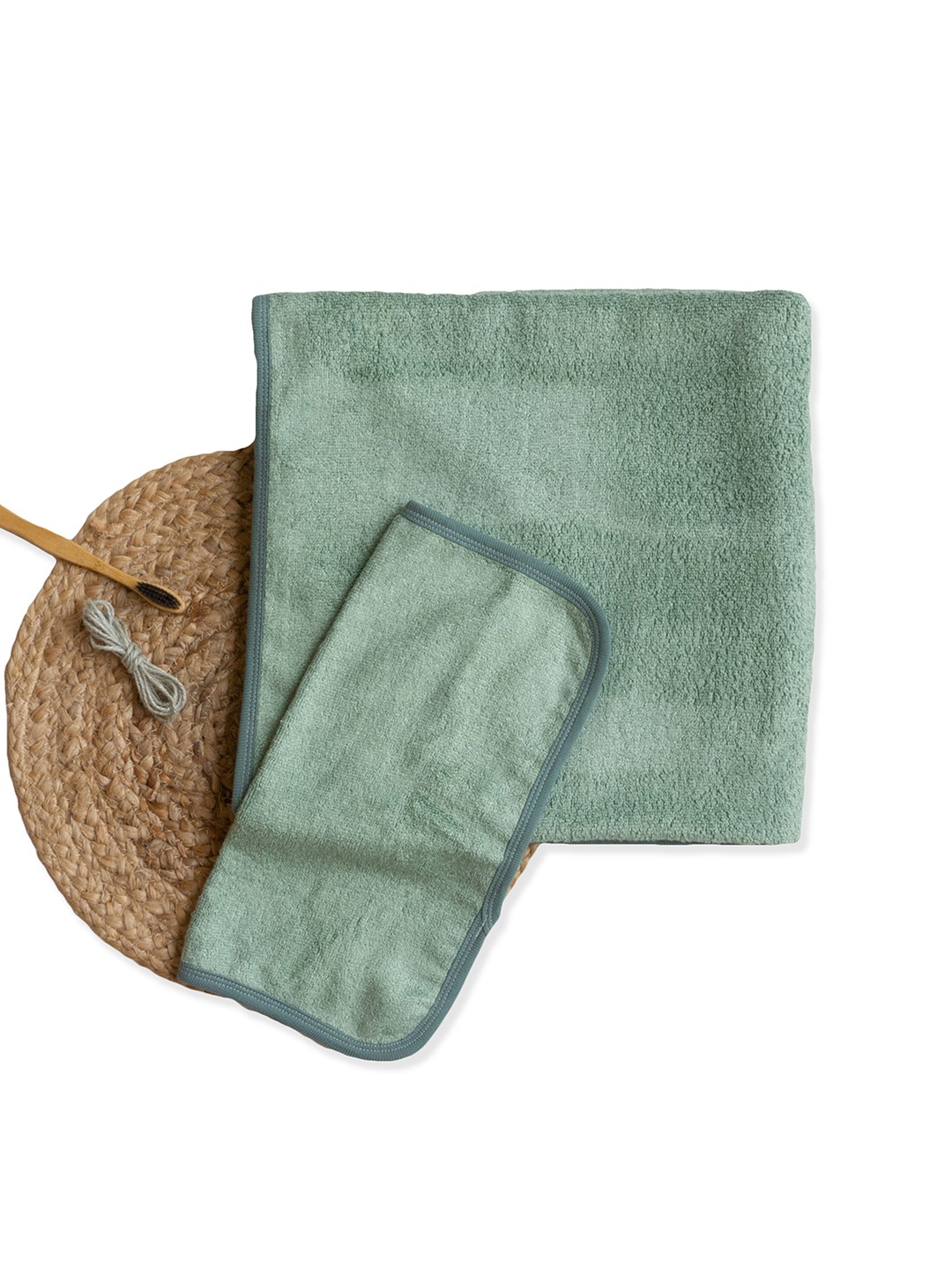 

cocoon care Kids Green 2 Pieces Sustainable Bamboo Terry Towel Set