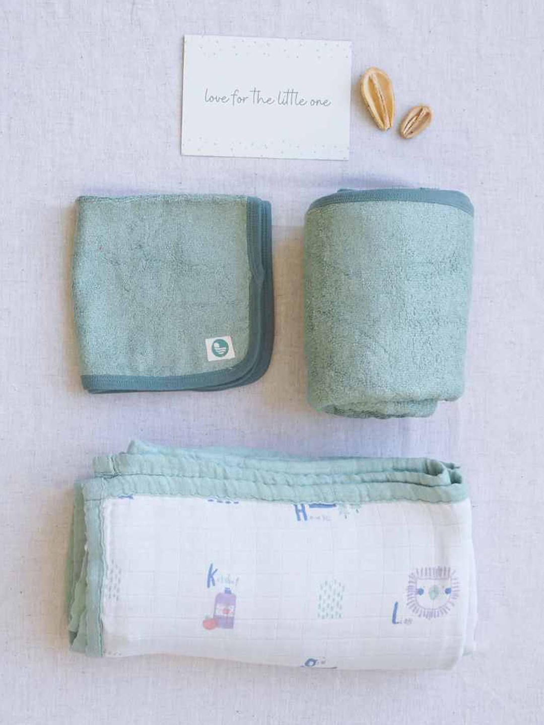 

cocoon care Kids 3Pcs Bamboo Essentials Set, Green