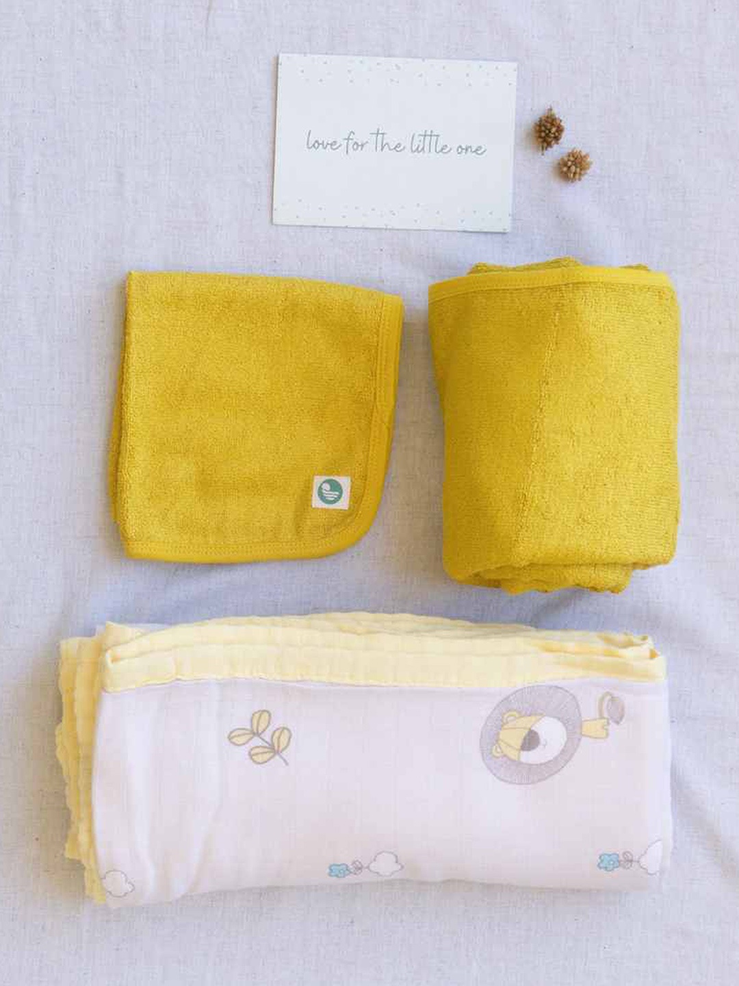

cocoon care Kids Mustard Sustainable Bamboo Terry Essentials Towel Set