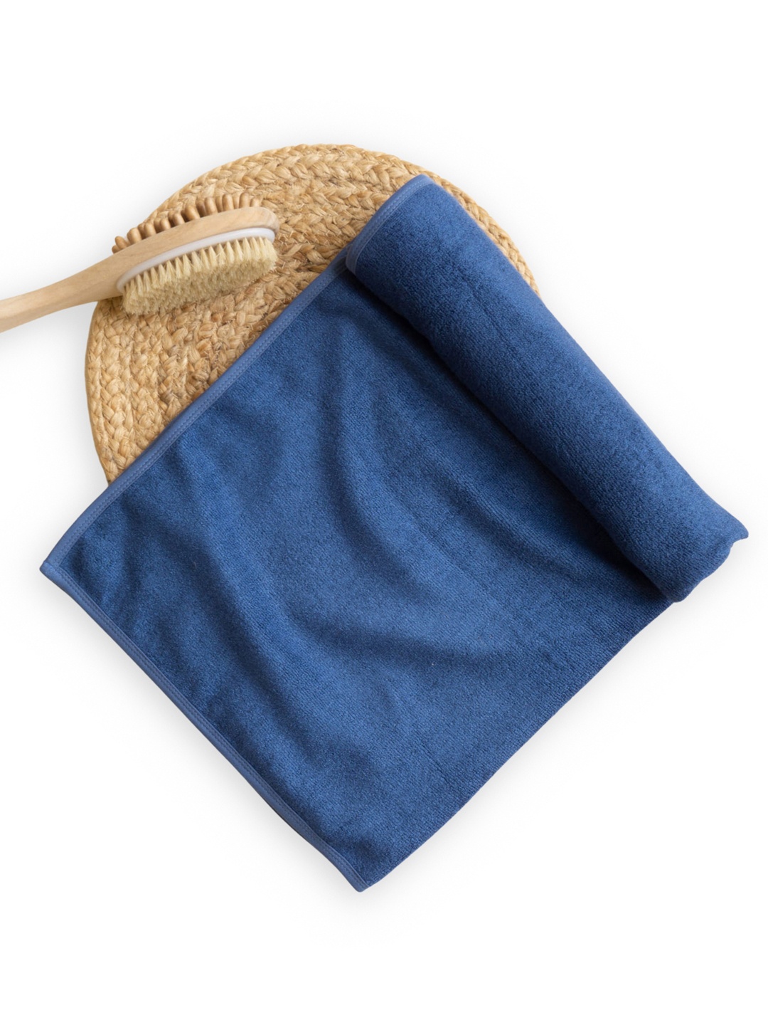 

cocoon care Infants Blue Bamboo Terry Hooded Towel Wash Cloth, Navy blue