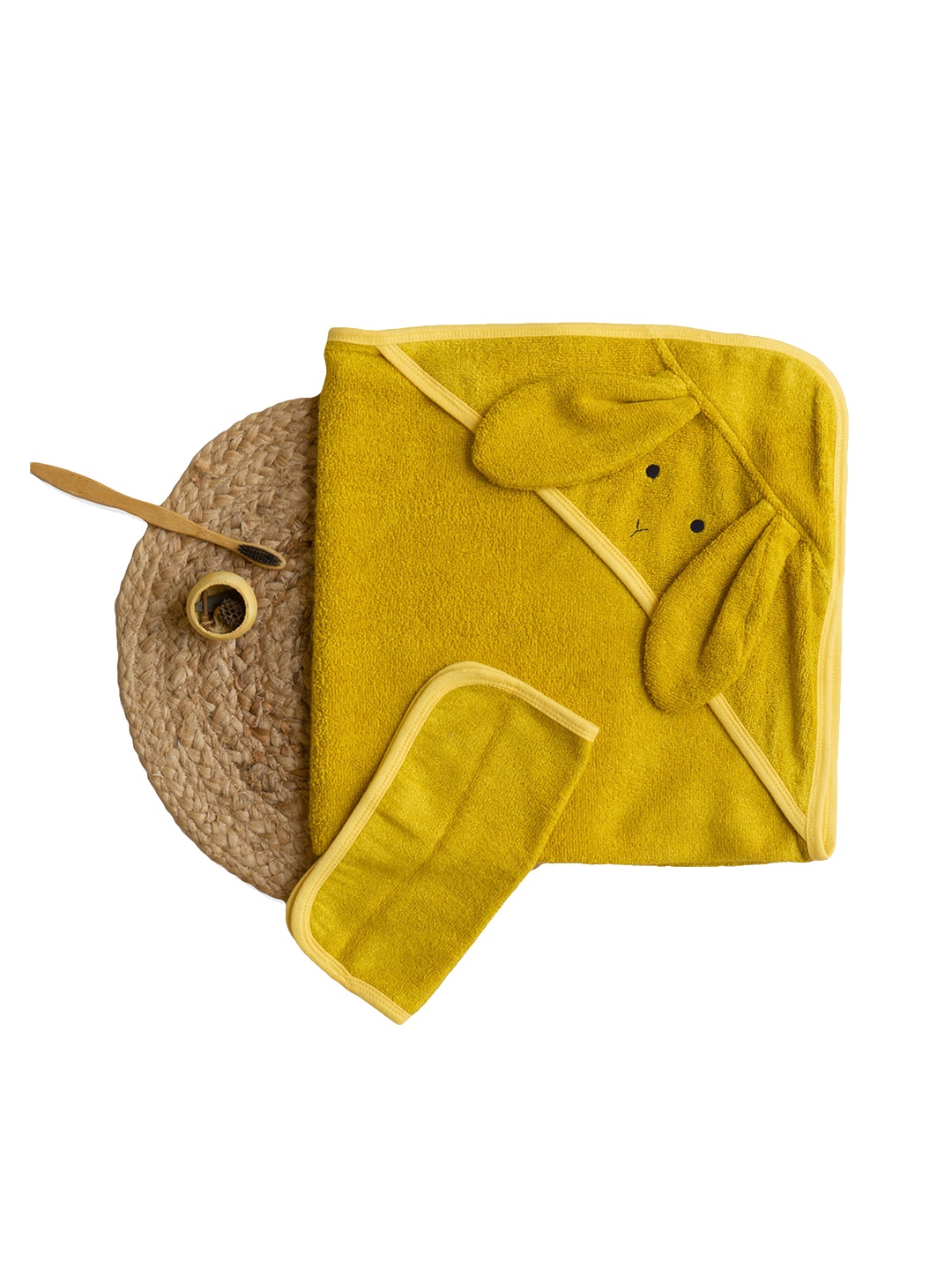 

cocoon care Mustard-Yellow Ant-Microbial Sustainable Bamboo Face Towel