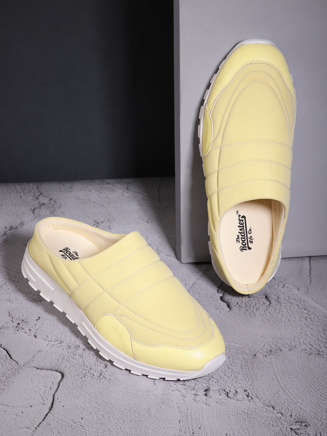 

The Roadster Lifestyle Co. Women Textured Mule Sneakers, Yellow