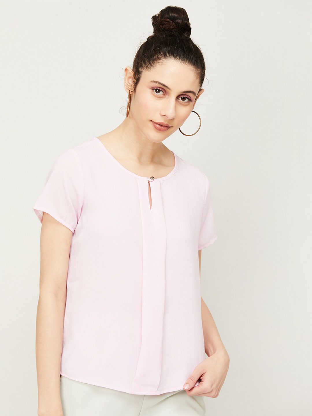 

CODE by Lifestyle Keyhole Neck Top, Pink