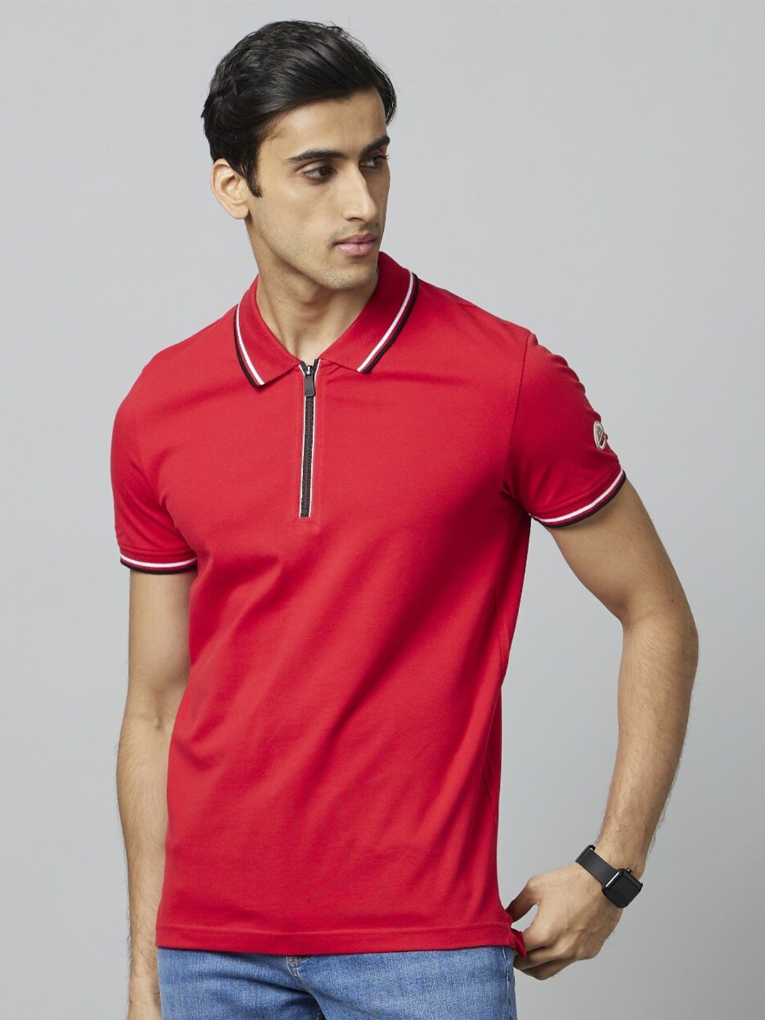 

Celio Chamonix Polo Collar Cotton T-shirt, Red