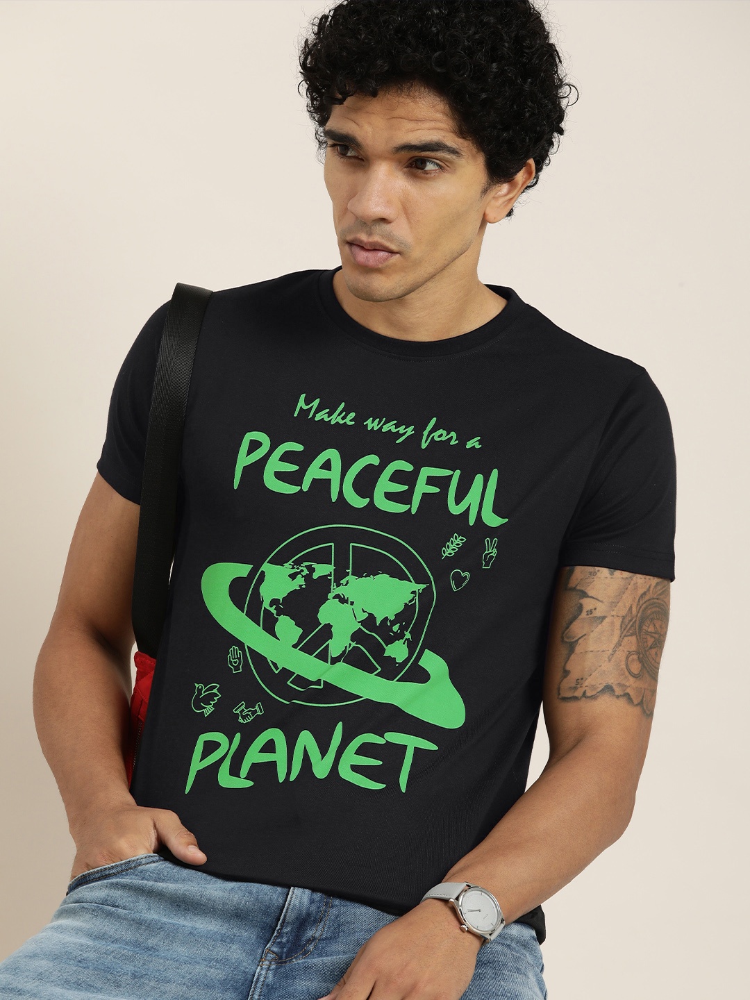 

DILLINGER Pure Cotton Printed T-shirt, Black