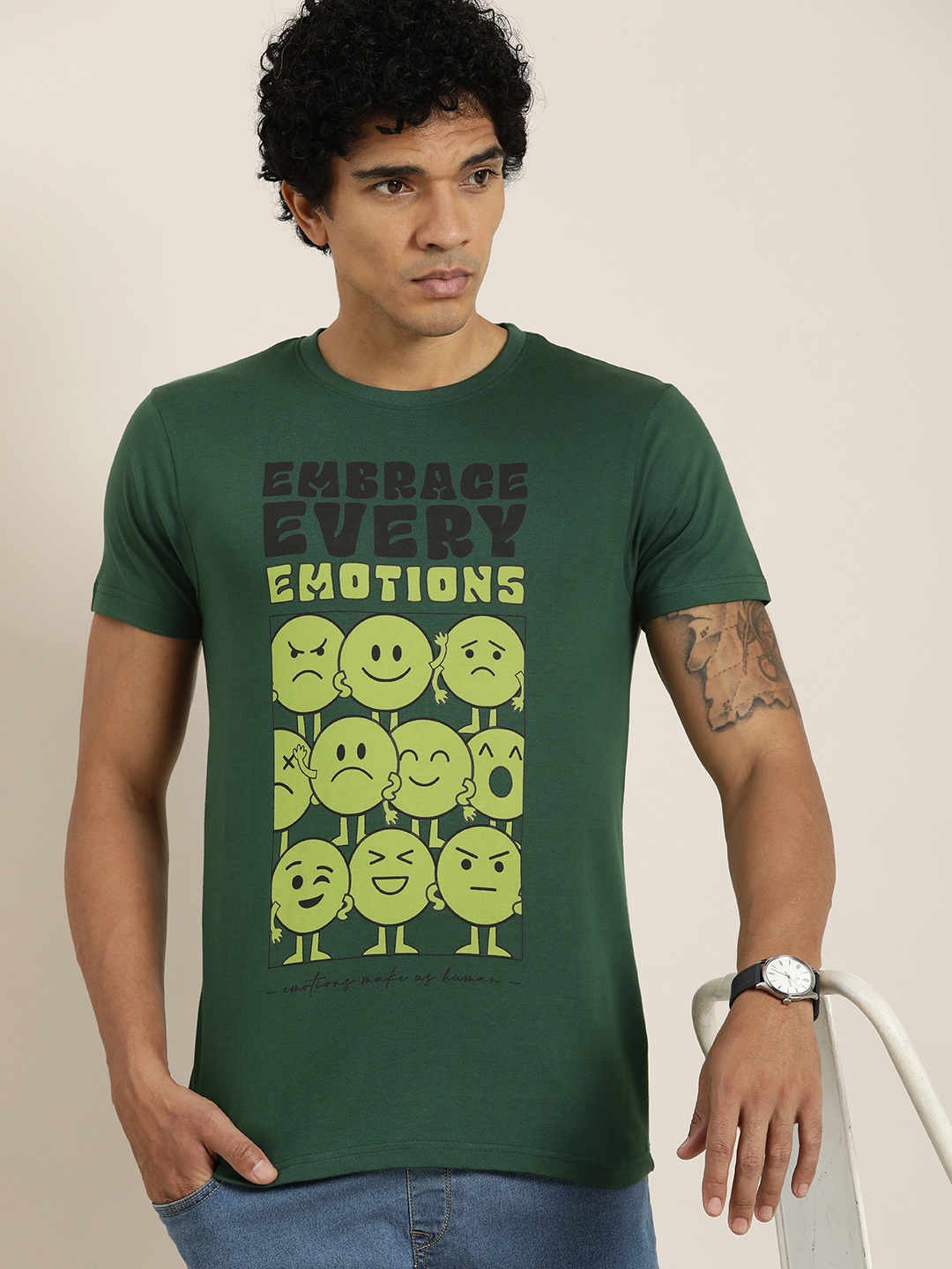 

DILLINGER Men Graphic Printed Regular Fit T-shirt, Green