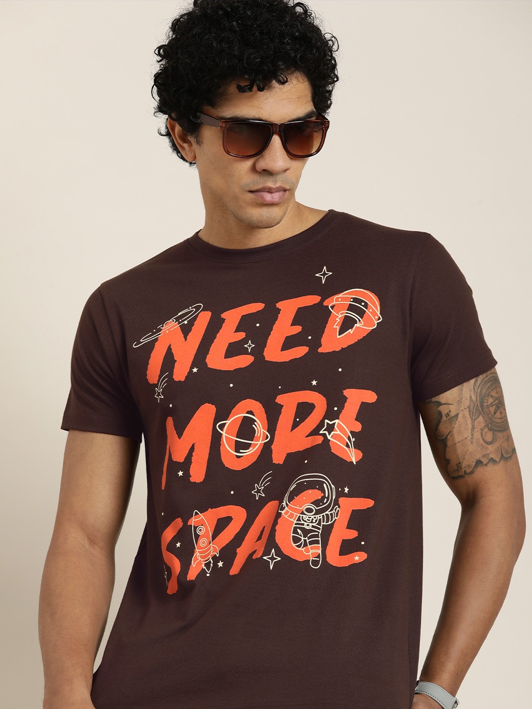 

DILLINGER Pure Cotton Printed T-shirt, Brown