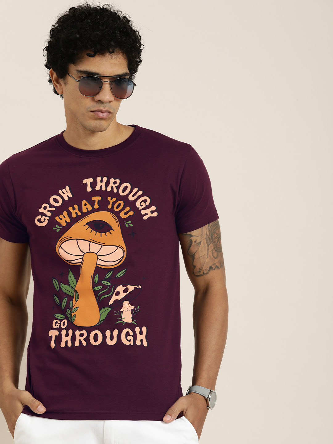 

DILLINGER Pure Cotton Printed T-shirt, Burgundy