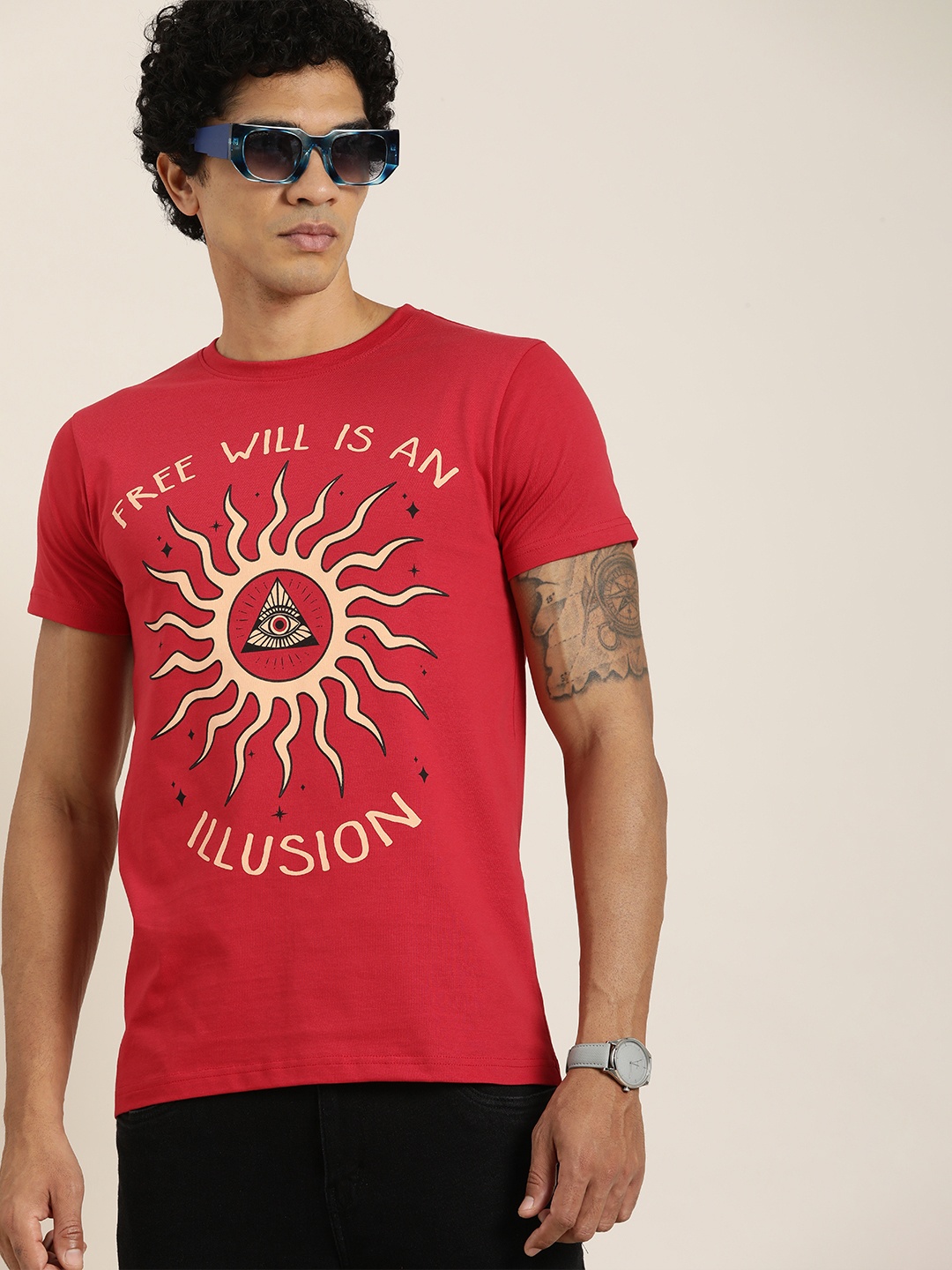 

DILLINGER Pure Cotton Printed T-shirt, Red