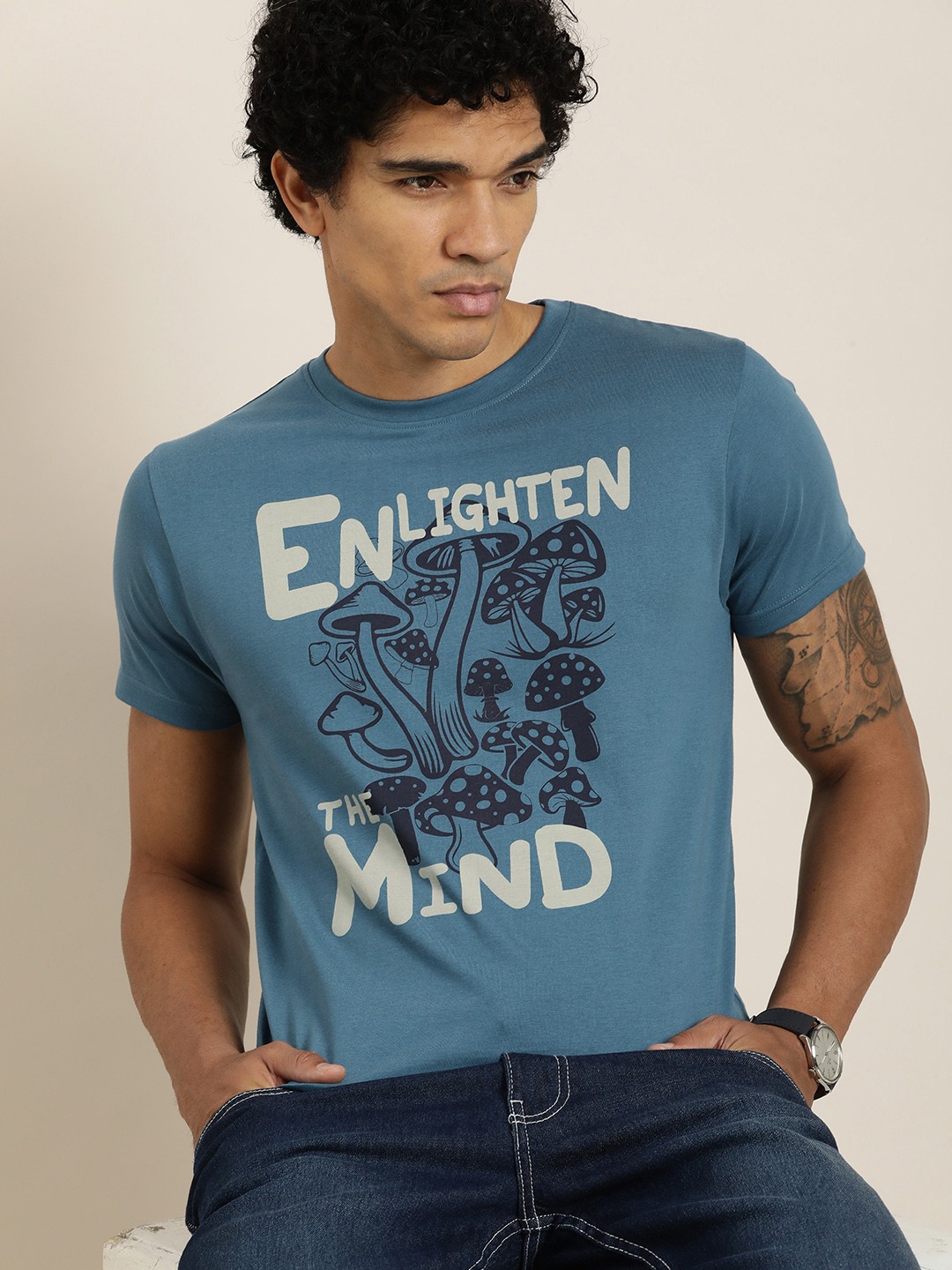 

DILLINGER Men Graphic Printed Regular Fit T-shirt, Teal