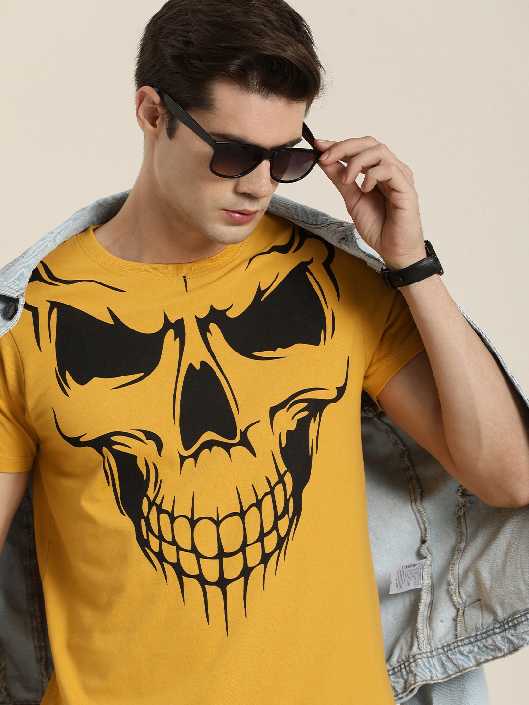 

Difference of Opinion Pure Cotton Printed T-shirt, Mustard