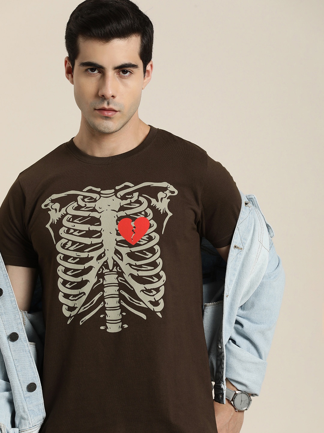 

Difference of Opinion Pure Cotton Printed T-shirt, Brown