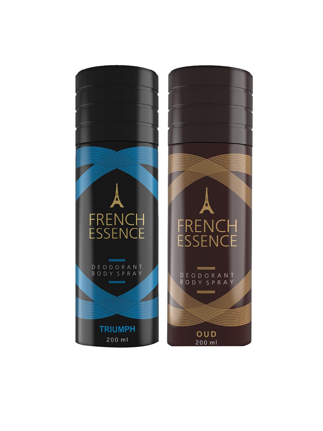 

FRENCH ESSENCE Set Of 2 No Gas Deodorant Body Spray - Triumph & Oud - 200ml Each, Blue