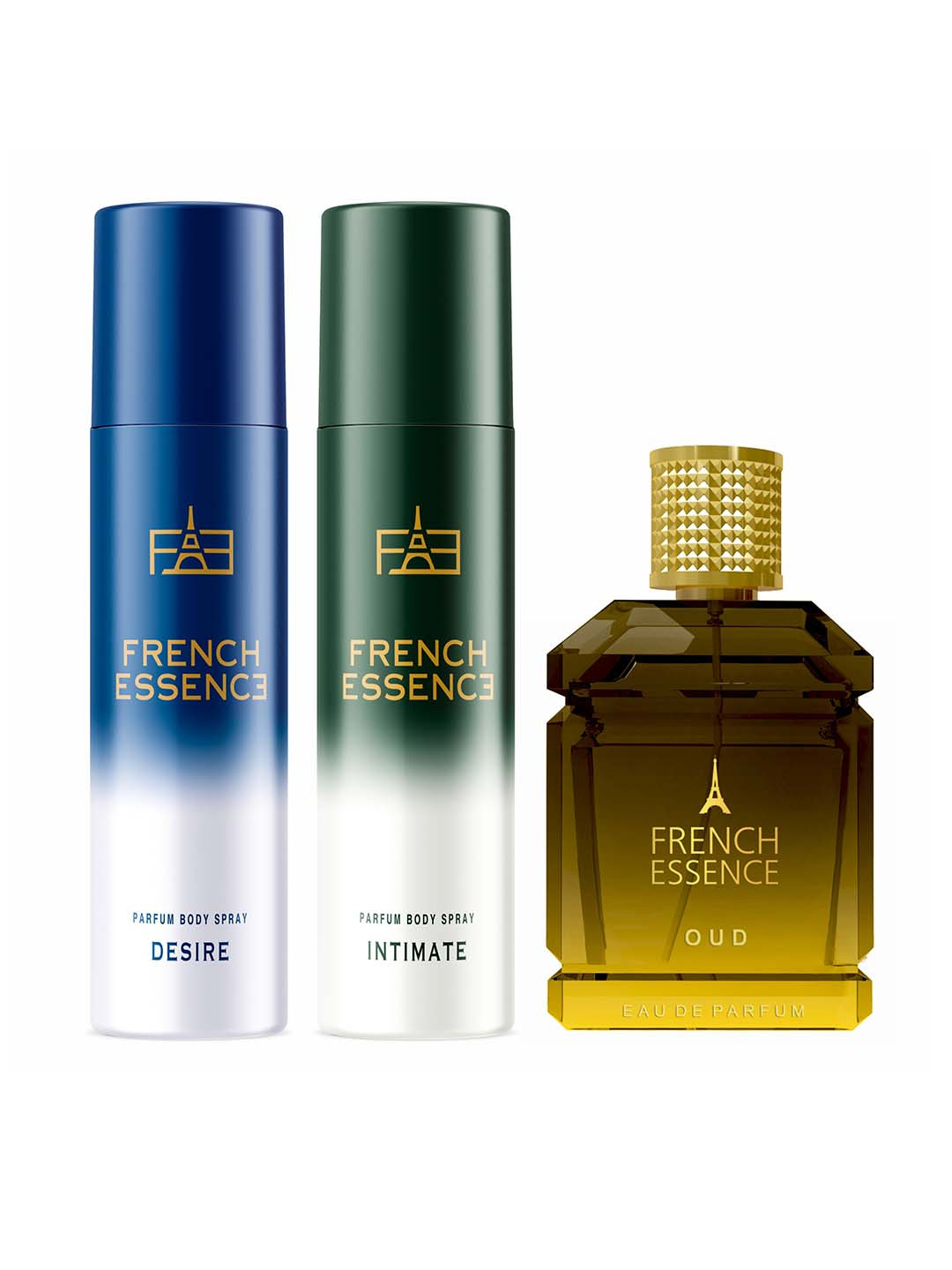 

FRENCH ESSENCE Set Of 3 No Gas Deo Intimate + Desire + Oud - 300ml, Multi